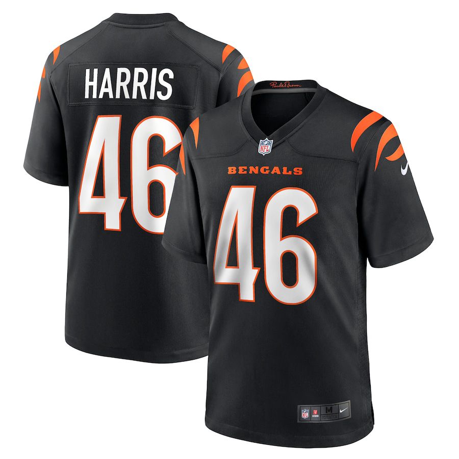 Cheap Men Cincinnati Bengals 46 Clark Harris Nike Black Game NFL Jersey